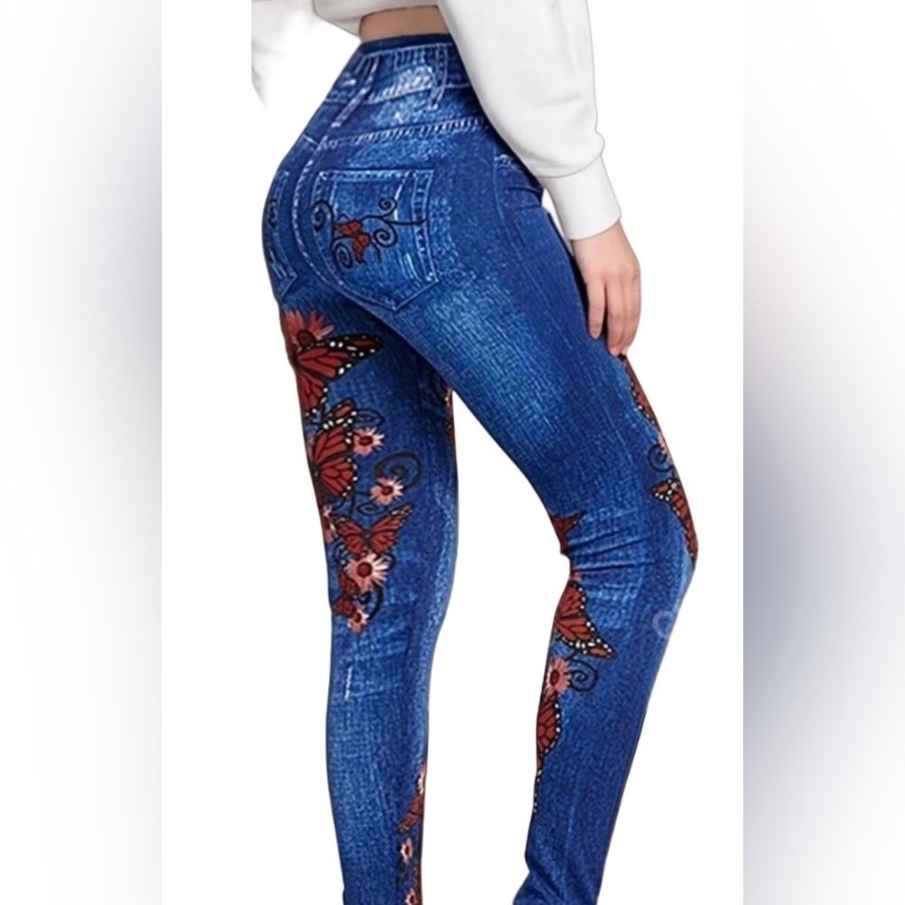 Butterfly Print Leggings - Picture 2 of 2